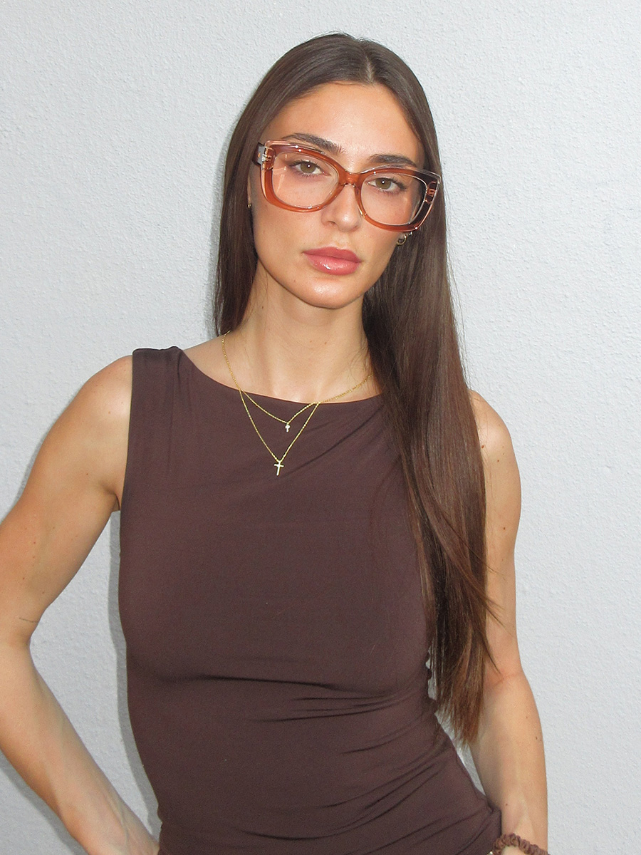 Rosie Clear Brown Butterfly Glasses