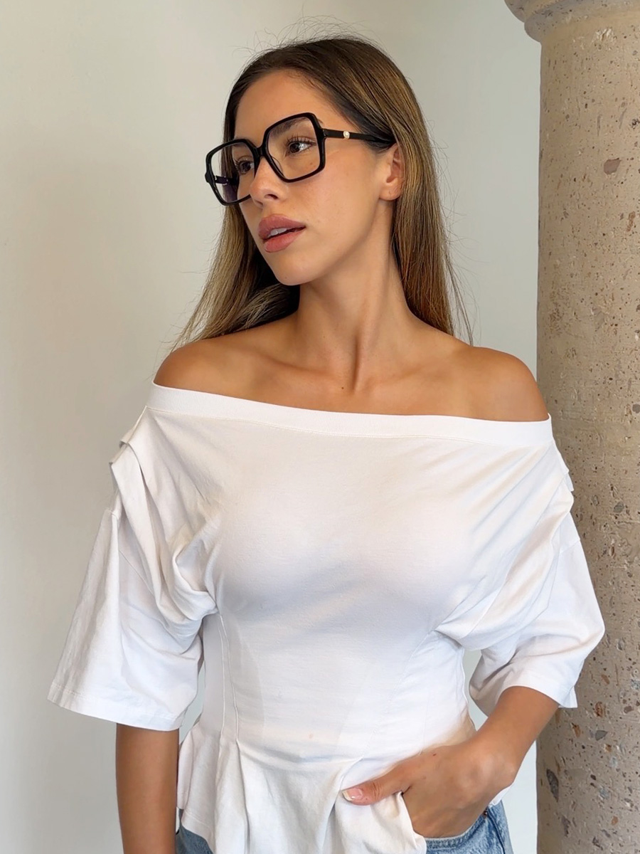 Elena Black Square Glasses